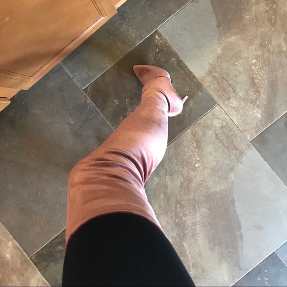 Steve Madden Velvet Pink thigh high Boots